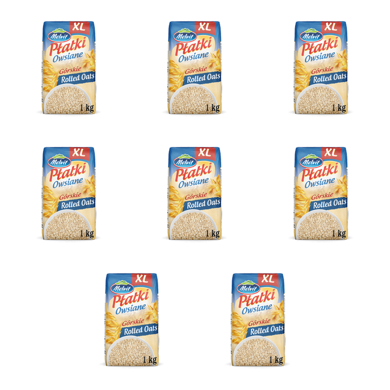 Melvit Płatki owsiane górskie 1kg XL X8